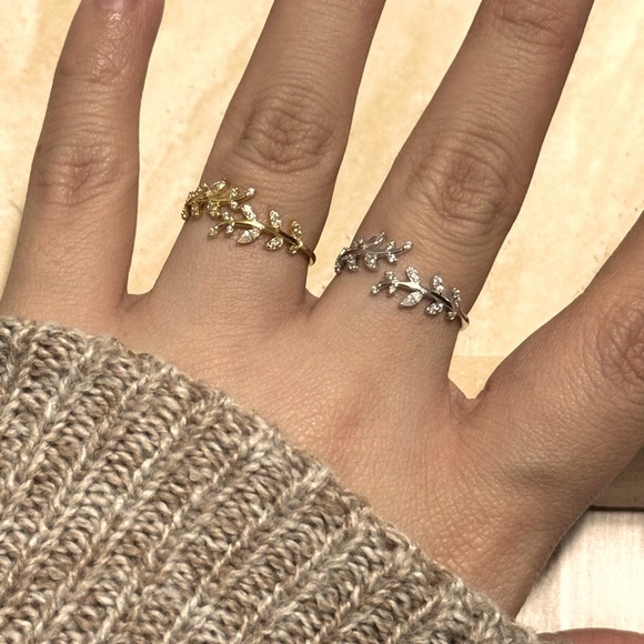 925 Sterling Silver Branch And Leaf Open Ring - Picture 11 of 11